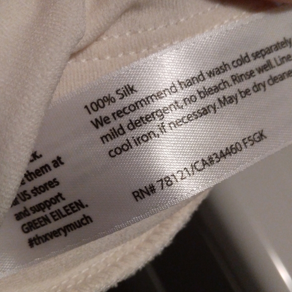 Eileen fisher 100% silk white tshirt slightly sheer XL blouse - Picture 4 of 4